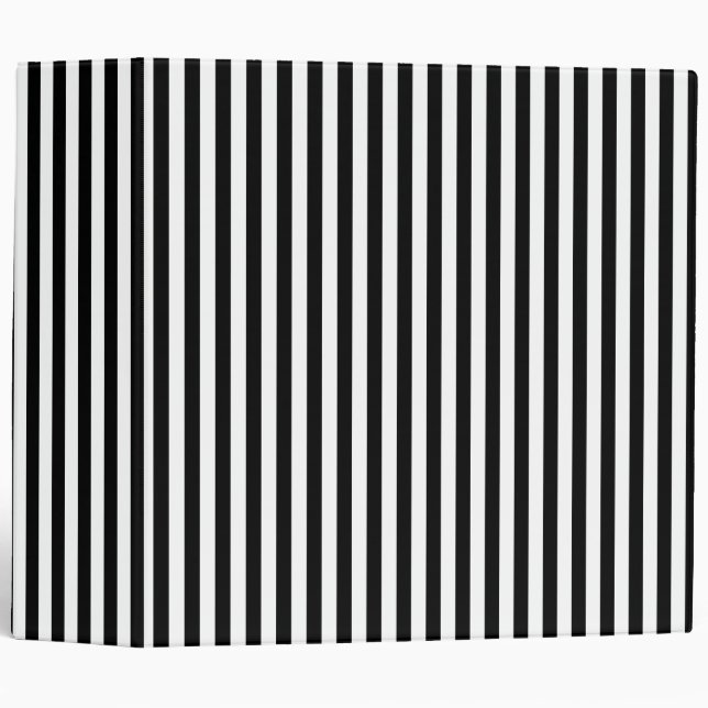 Small Vertical Black Stripes 3 Ring Binder (Front/Spine)