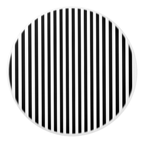 Small Vertical Black Stripes Ceramic Knob