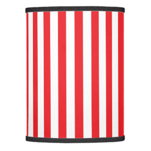 red and white striped lamp shade