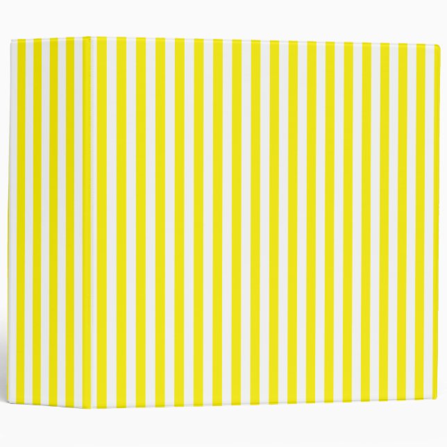 Small Vertical Yellow Stripes 3 Ring Binder (Front/Spine)
