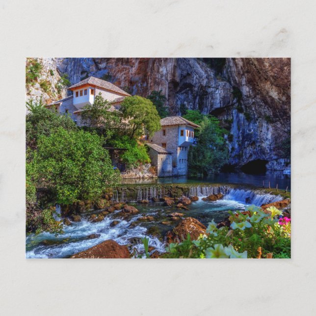 Small village Blagaj on Buna waterfall, Bosnia and Postcard (Front)