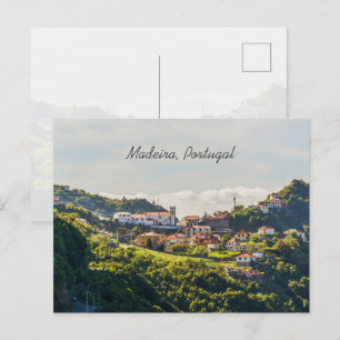 Small Village on Hillside, Madeira Landscape Postcard