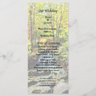 Small Waterfall in Autumn Park Wedding Program