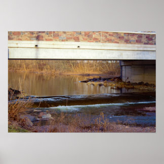 Small Waterfall Under Bridge Poster