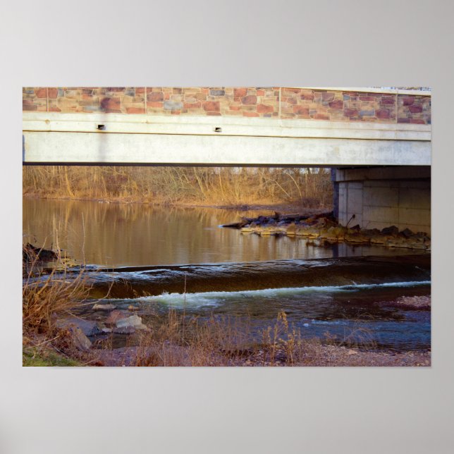 Small Waterfall Under Bridge Poster (Front)