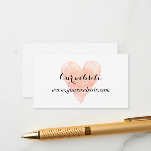 Small wedding enclosure card with coral pink heart