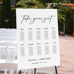 Small Wedding Seating Chart 10 Tables Foam Board