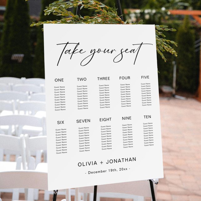 Small Wedding Seating Chart  10 Tables Foam Board (Creator Uploaded)