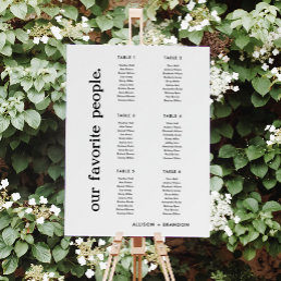 Small Wedding Seating Chart Sign 6 Tables