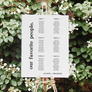 Small Wedding Seating Chart Sign 6 Tables