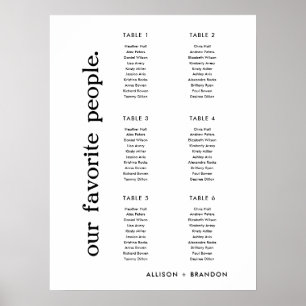 Small Wedding Seating Chart Sign 6 Tables