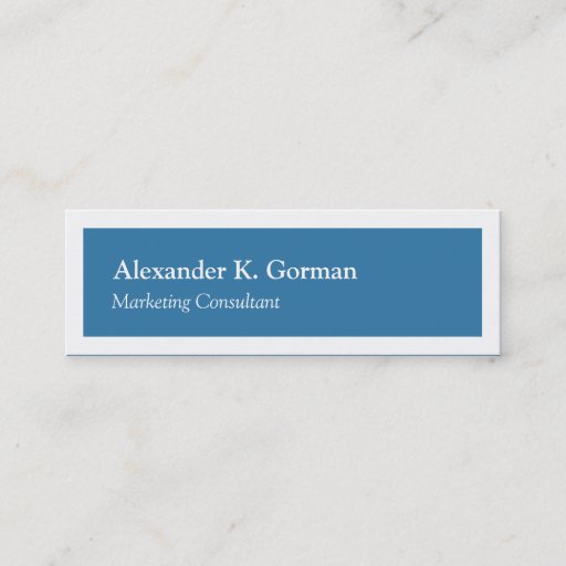 Customizable Small white border solid colbalt blue classic business card template