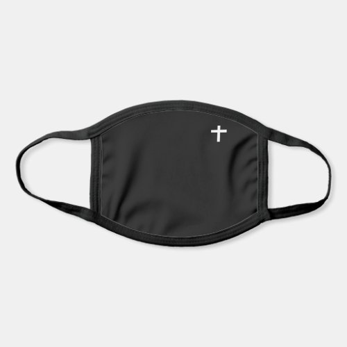 Small White Cross Black Crossed Lines Face Mask