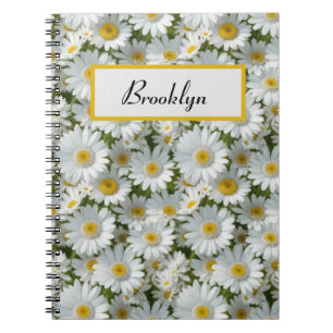 Small White Daisies Personalized Notebook