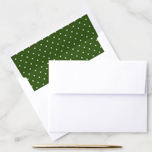 Small White Dots on Green Envelope Liner