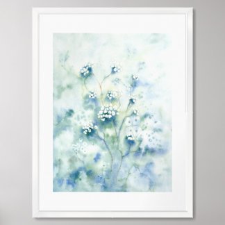 Small White Flowers Framed Art
