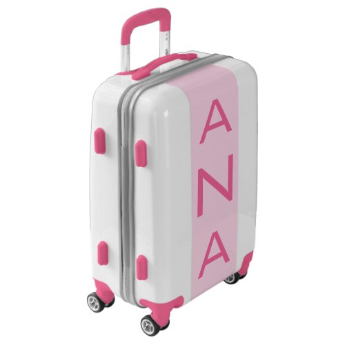 SMALL White  Light Pink Monogram Carry On Luggage