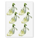 Small White on Snowdrop Temporary Tattoos