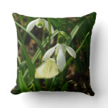 Small White on Snowdrop Throw Pillow