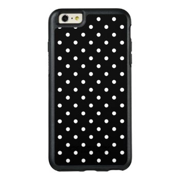 Small White Polka Dots Black Background Otterbox Iphone 6/6s Plus Case by sumwoman at Zazzle