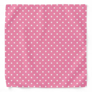 Small White Polka Dots on hot pink Bandana