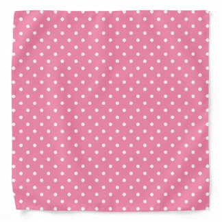 Small White Polka Dots on hot pink Bandana