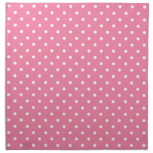 Small White Polka Dots on hot pink Cloth Napkin