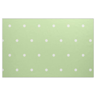 Small White Polka Dots on Mint Green Fabric