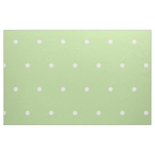 Small White Polka Dots on Mint Green Fabric