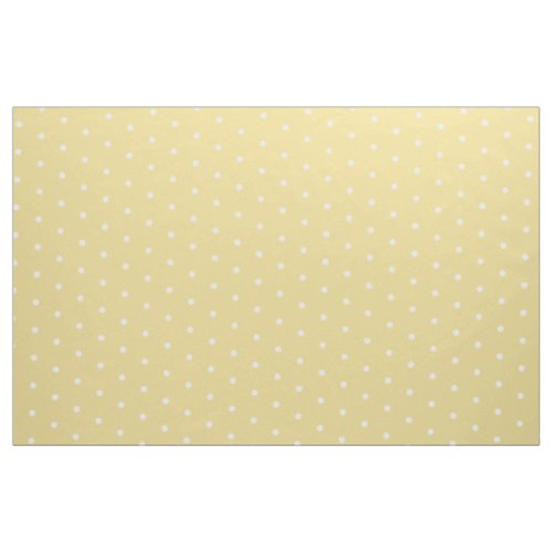 Small White Polka Dots on Vintage Baby Yellow Fabric