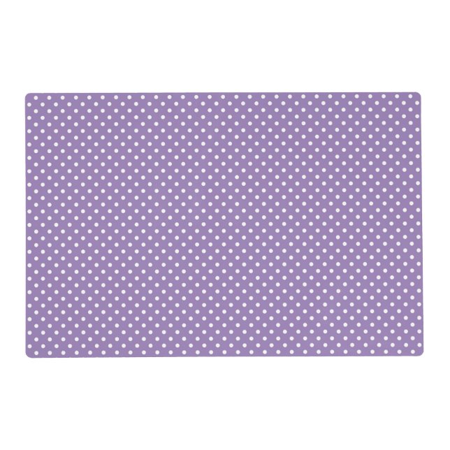 Small white polka dots purple lavender background. placemat (Back)