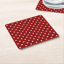 Small White Polka dots red background