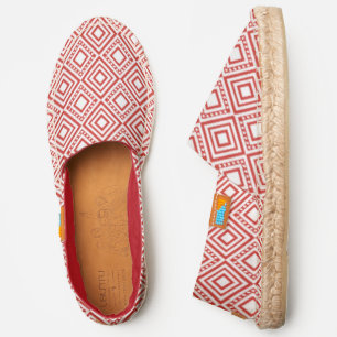 Small White Squares And Dots African Pattern Espadrilles
