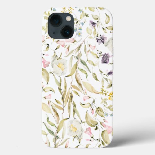Small Wildflower Botanical Florals iPhone 13 Case