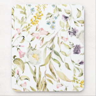 Small Wildflower Botanical Florals Mouse Pad