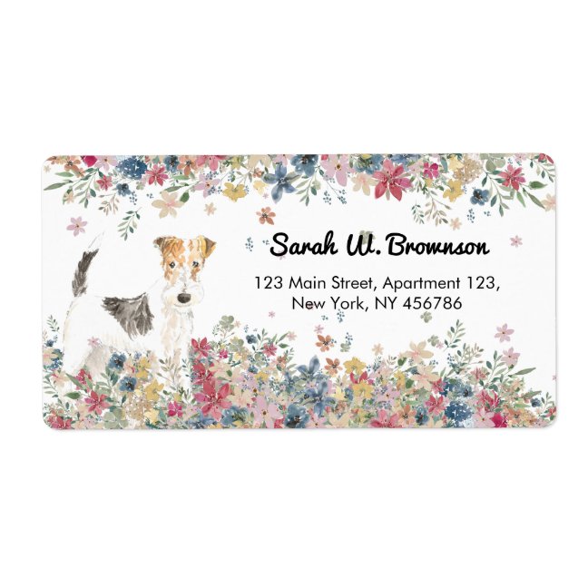 Small Wire Haired Fox Terrier Dog Label