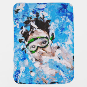 Small wolf baby blanket