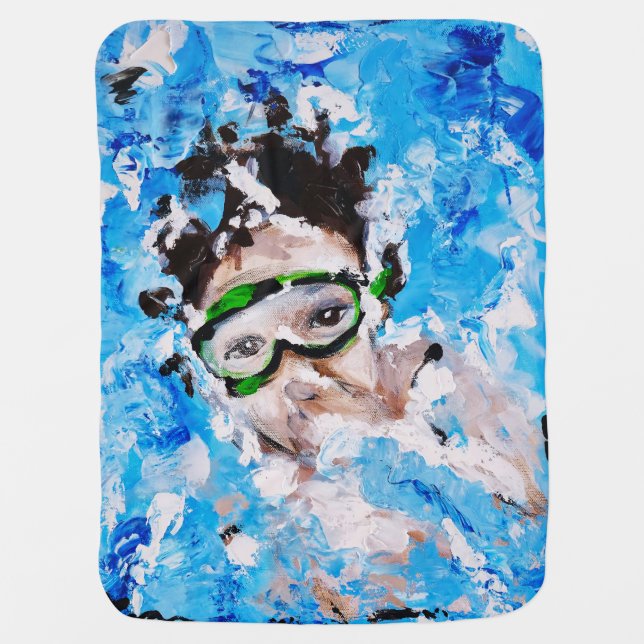 Small wolf baby blanket (Front)