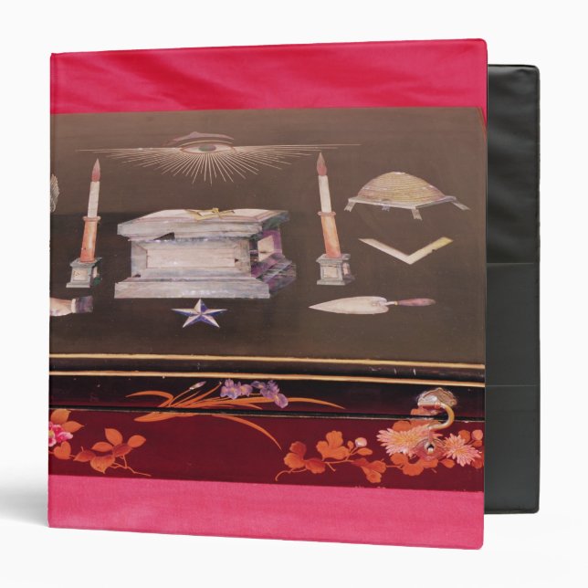 Small wooden case, with symbols of Freemasonry 3 Ring Binder (Front/Inside)