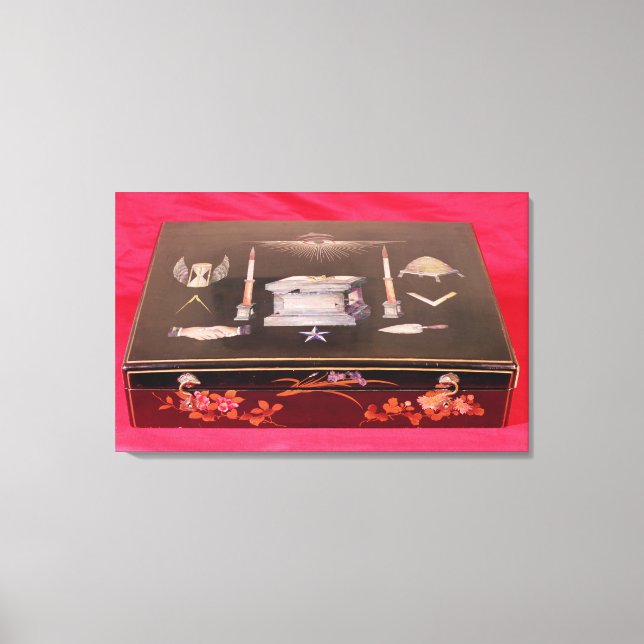 Small wooden case, with symbols of Freemasonry Canvas Print (Front)