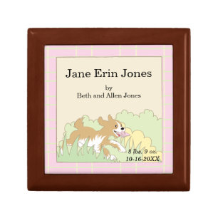 Small Wooden Keepsake Box "Retro/Pink Book"