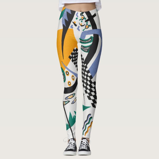 Small Worlds IV, Abstract, Wassily Kandinsky Leggings (Front)