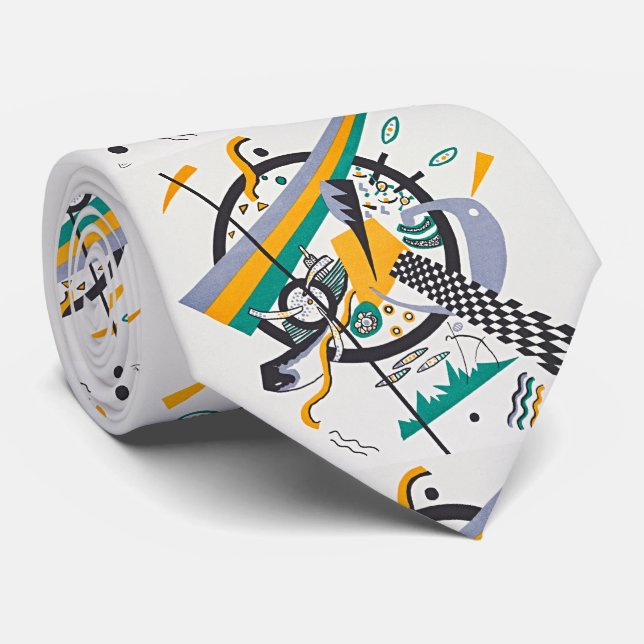 Small Worlds IV by Wassily Kandinsky Neck Tie (Rolled)