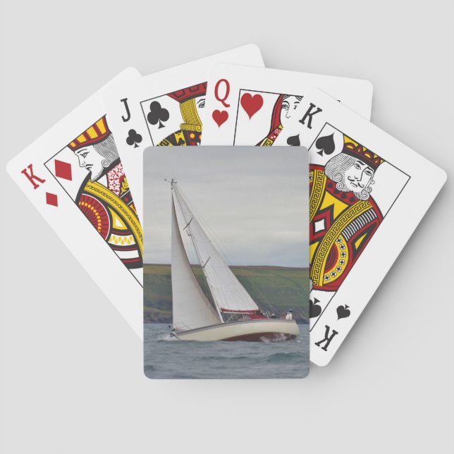 Small Yacht Sailing Hard Poker Cards (Back)