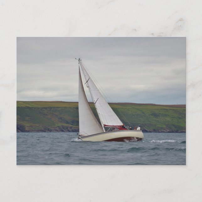 Small Yacht Sailing Hard Postcard (Front)