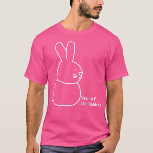 Small Year of the Rabbit White Line T_Shirt