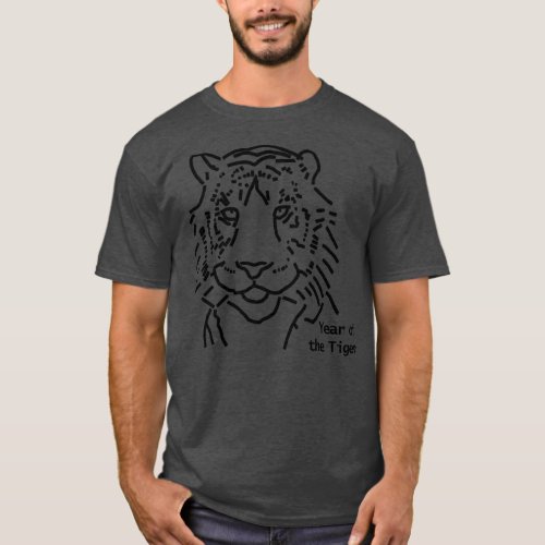 Small Year of the Tiger Outline T_Shirt