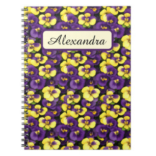 Small Yellow and Purple Pansies Notebook
