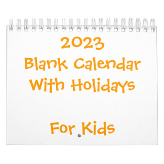 Small Yellow Blank Calendar 2023 For Kids