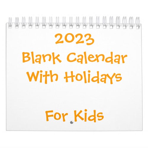 Small Yellow Blank Calendar 2023 For Kids